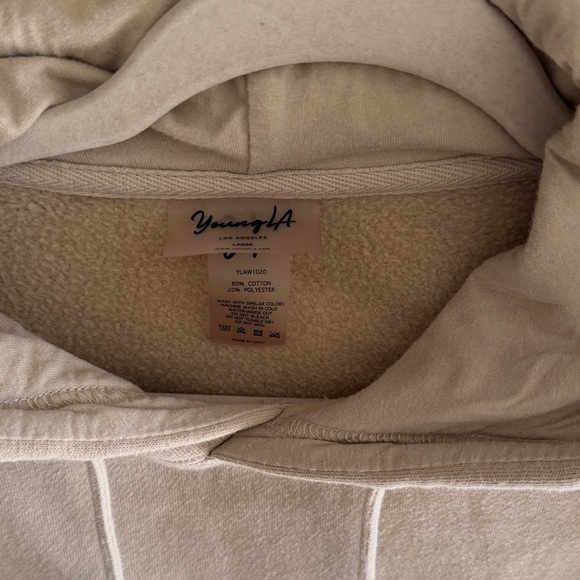 YoungLA Cream Cropped Hoodie - Picture 2 of 3
